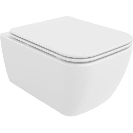 Mexen Stella inodoro rimless con asiento slim de cierre suave, duroplast, blanco brillo - 30680900