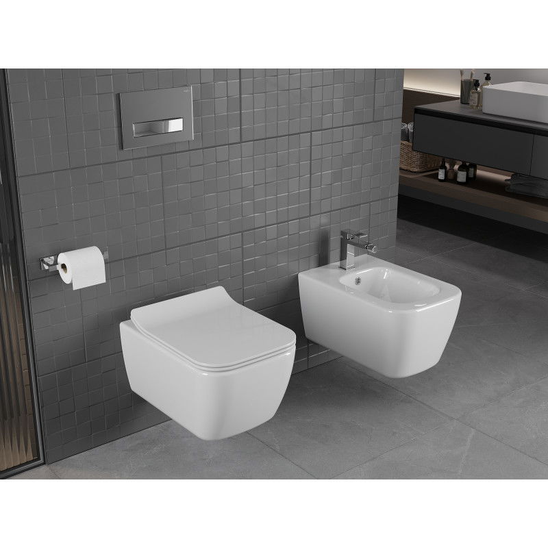 Mexen Stella wc-skål Rimless med mjukstängande slim-sits, duroplast, vit glans - 30680800