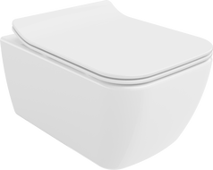 Mexen Stella rimless WC bowl with a soft-close slim seat, duroplast, glossy white - 30680800