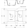 Mexen Carlos zlewozmywak granitowy 1,5-komorowy 582 x 475 mm, czarny/srebrny metalik, syfon chrom - 6518581500-73