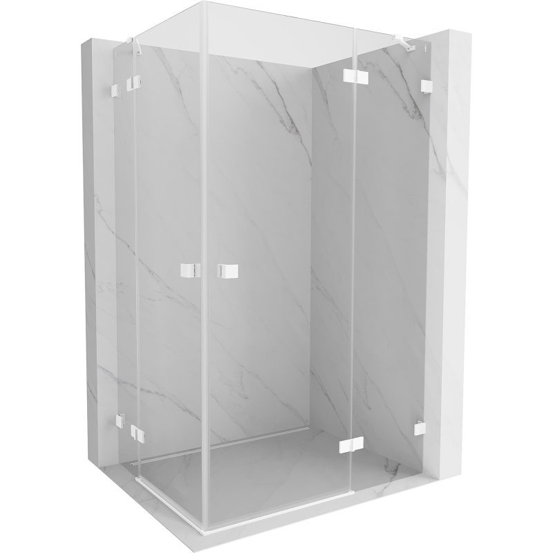 Mexen Lunar Cabina doccia Duo a battente destra 120 x 75 cm, trasparente, bianca - 834-120P-075L-20-00