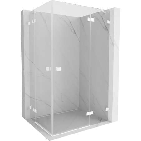 Mexen Lunar Duo Right-Hinged Shower Cabin 120 x 105 cm, Transparent, White - 834-120P-105L-20-00
