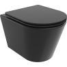 Mexen Rico Rimless Toilet Bowl with Soft-Close Slim Seat, Duroplast, Matte Black - 30721085