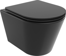 Mexen Rico taza WC sin reborde con asiento de cierre suave delgado, duroplast, negro mate - 30721085