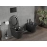 Mexen Rico cuvette wc Rimless avec abattant à descente ralentie slim, duroplast, noir mat - 30721085