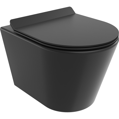 Mexen Rico wc-skål Rimless med soft-close tunn sits, duroplast, svart matt - 30720185