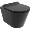 Mexen Rico Rimless wc-pot met langzaam vallende dunne zitting, duroplast, mat zwart - 30720185