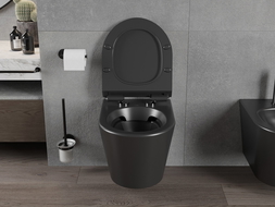 Mexen Rico miska wc Rimless z deską wolnoopadającą slim, duroplast, czarna mat - 30720185