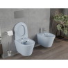 Mexen Rico cuvette WC sans rebord avec abattant à descente lente slim, duroplast, gris-bleu mat - 30724069