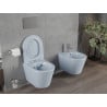 Mexen Rico Rimless toilet bowl with soft-close slim seat, duroplast, gray-blue matte - 30724069