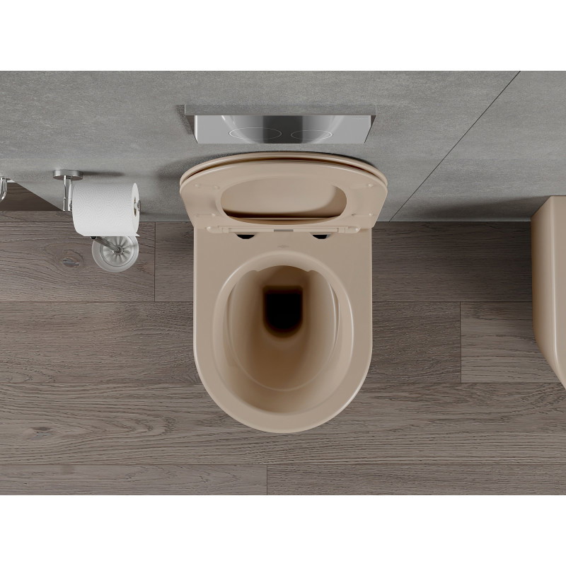 Mexen Rico rimloze wc-pot met slim softclose zitting, duroplast, mat cappuccino - 30724064