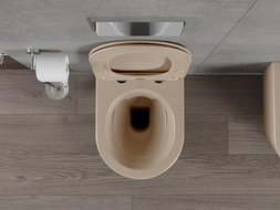 Mexen Rico Rimless WC-skål med mjukstängande tunn sits, duroplast, matt cappuccino - 30724064