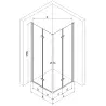 Mexen Lima Duo cabina doccia pieghevole 90 x 90 cm, trasparente, oro - 856-090-090-50-00-02