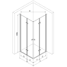Mexen Lima Duo sklopiva tuš kabina 80 x 70 cm, prozirna, crna - 856-080-070-70-00-02