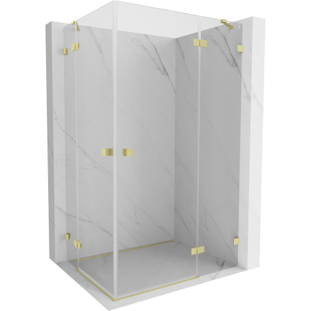 Mexen Lunar Duo Right-Hinged Shower Cabin 85 x 75 cm, Transparent, Brushed Gold - 834-085P-075L-55-00
