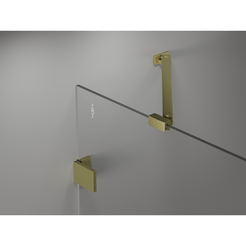 Mexen Lunar Duo kabina prysznicowa uchylna prawa 90 x 80 cm, transparent, złota szczotkowana - 834-090P-080L-55-00