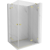 Mexen Lunar Duo Right Hinged Shower Enclosure 95 x 90 cm, Transparent, Brushed Gold - 834-095P-090L-55-00