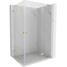Mexen Lunar Duo hinged shower cabin right 100 x 75 cm, transparent, brushed gold - 834-100P-075L-55-00