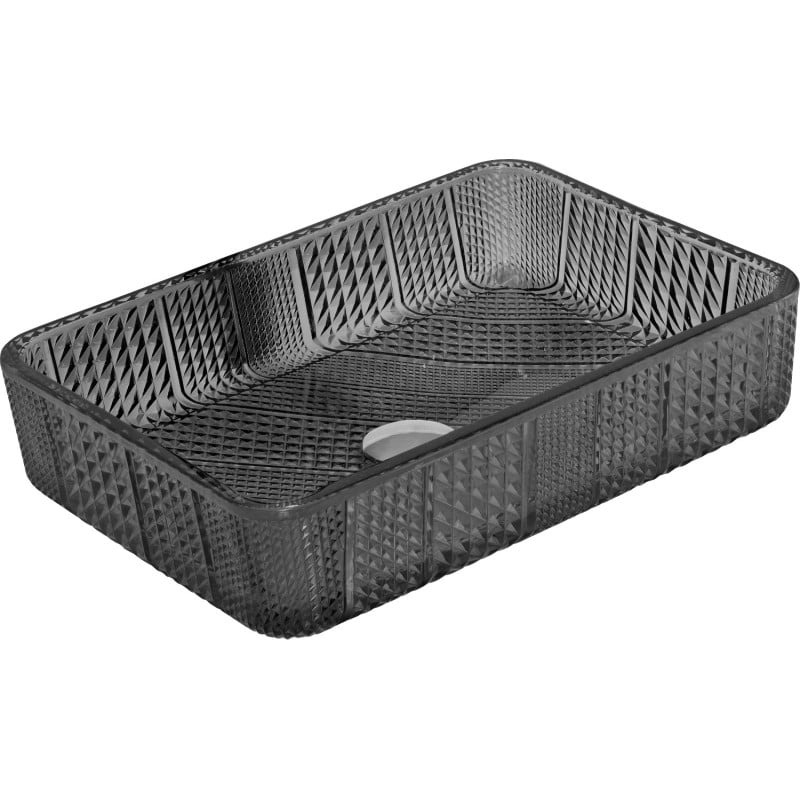 Mexen Akra lavabo à poser en verre 46 x 33 cm, noir - 24024670