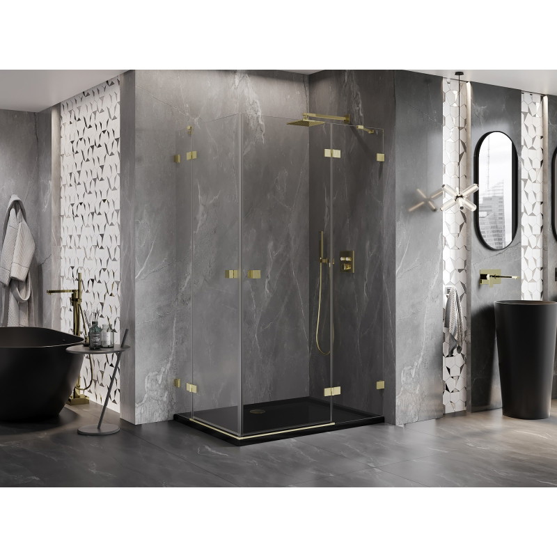 Mexen Lunar Duo paredušikabiin parema avaldusega 115 x 75 cm, läbipaistev, kuldne harjatud - 834-115P-075L-55-00