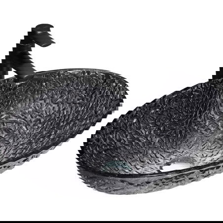 Mexen Goa steklena nadpultna umivalnica 50 x 36 cm, črna - 24085070