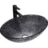Mexen Goa stakleni nadgradni umivaonik 50 x 36 cm, crni - 24085070