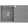 Mexen Bruno graniittinen yksialtainen tiskiallas valumatasolla 795 x 495 mm, harmaa, krominen hajulukko - 6513791010-71