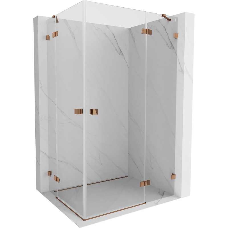 Mexen Lunar Duo Hinged Shower Cabin Right 105 x 75 cm, Transparent, Rose Gold - 834-105P-075L-60-00