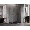 Mexen Lunar Duo dušinurk, hinged parempoolne 110 x 80 cm, läbipaistev, roosa kuld - 834-110P-080L-60-00