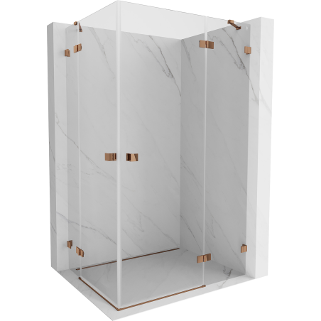 Mexen Lunar Duo right-hinged shower cabin 120 x 90 cm, transparent, rose gold - 834-120P-090L-60-00