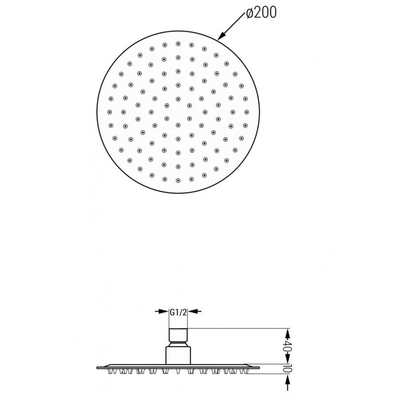Mexen Slim Shower Head 20 cm, Chrome - 79220-00
