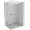Mexen Lunar Duo kabina tuš s dvostrukim vratima desna 100 x 95 cm, prozirna, brušena bakar - 834-100P-095L-65-00