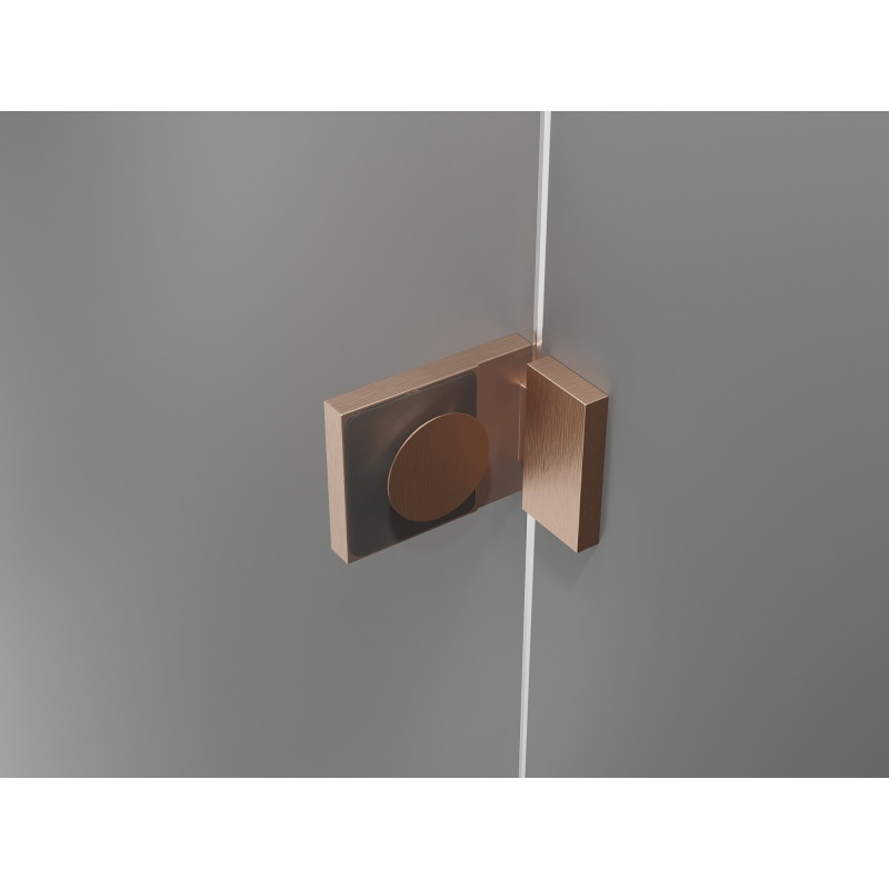 Mexen Lunar Duo dušinurk, parem hingedega 115 x 110 cm, läbipaistev, harjatud vask - 834-115P-110L-65-00
