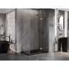 Mexen Lunar Duo dušinurk, parem hingedega 115 x 110 cm, läbipaistev, harjatud vask - 834-115P-110L-65-00