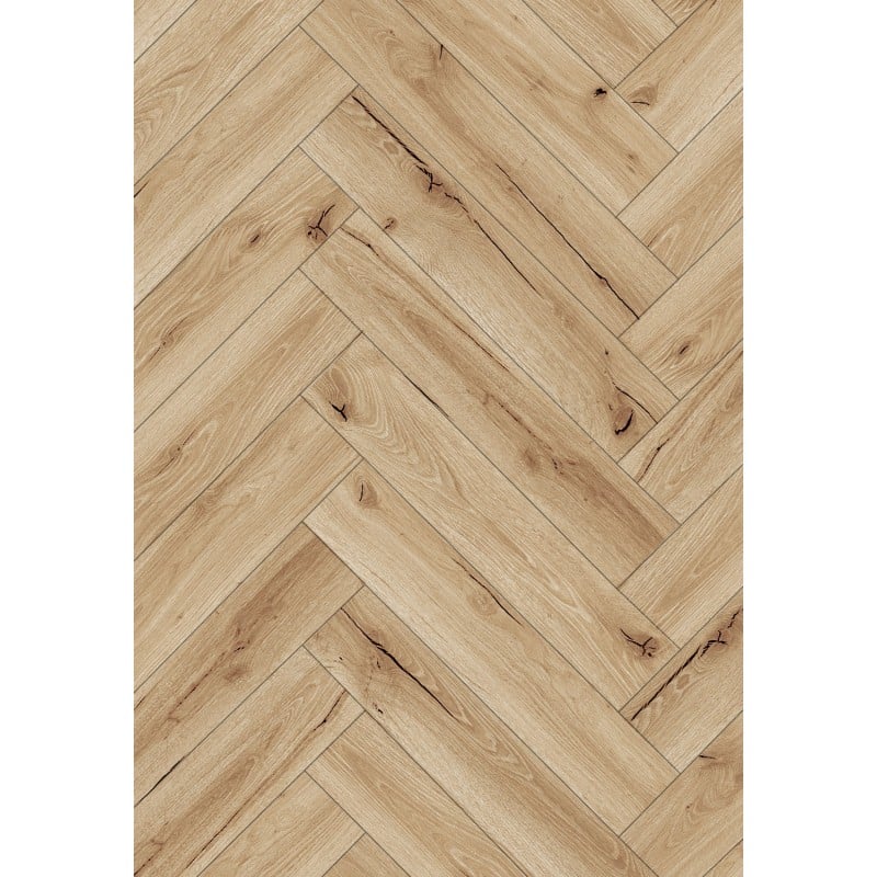 Mexen Buffalo panele winylowe jodełka 635 x 127 mm SPC 6,5 mm podkład 1,5 mm, 4 V-Fuga, Dąb - F1190-0635-127-505-4V1-01