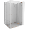 Mexen Lunar Duo Shower Enclosure Right Hinged 120 x 110 cm, Transparent, Brushed Copper - 834-120P-110L-65-00