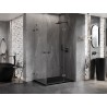 Mexen Lunar Duo duši kabiin, hinged paremale 95 x 75 cm, läbipaistev, harjatud gun gray - 834-095P-075L-66-00