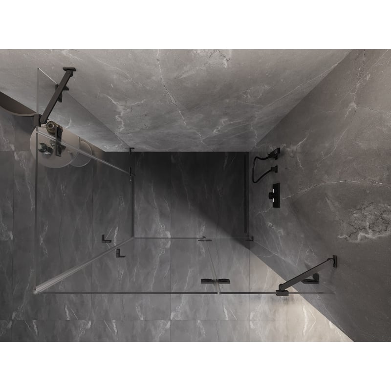 Mexen Lunar Duo cabine de douche pivotante droite 100 x 95 cm, transparent, gris canon brossé - 834-100P-095L-66-00