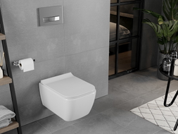 Mexen Elis WC školjka Rimless s tankim sporospuštajućim sjedalom, duroplast, bijeli sjaj - 30910700
