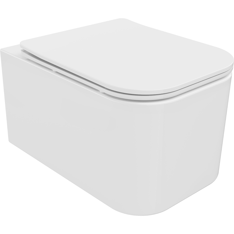 Mexen Elis Rimless WC Bowl with Slim Soft-close Seat, Duroplast, Glossy White - 30910600