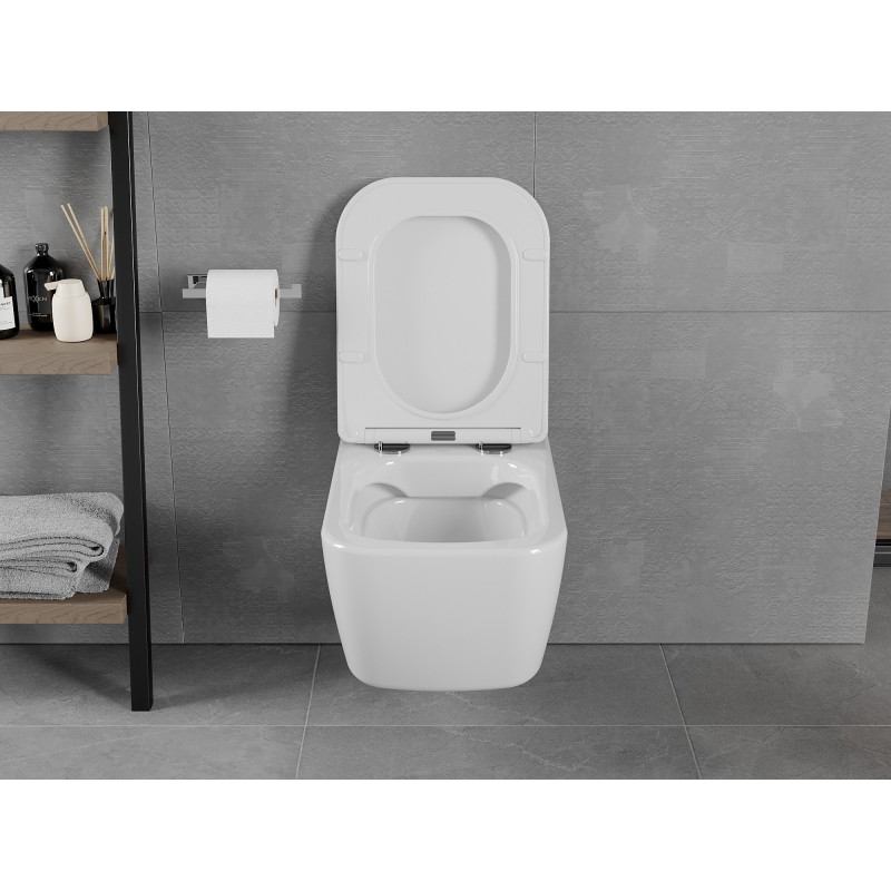 Mexen Elis miska wc Rimless z deską wolnoopadającą slim, duroplast, biała połysk - 30910600