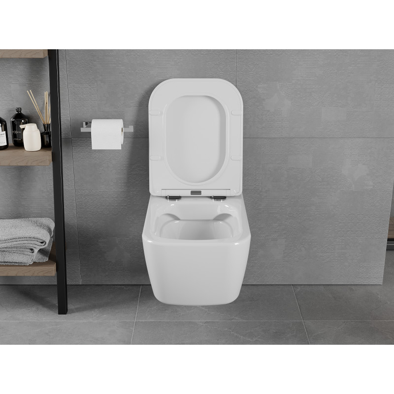 Mexen Elis wc-pot Rimless met langzaam sluitende slanke zitting, duroplast, wit glans - 30910600