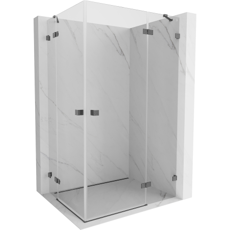 Mexen Lunar Duo right hinged shower cabin 115 x 95 cm, transparent, brushed gun gray - 834-115P-095L-66-00