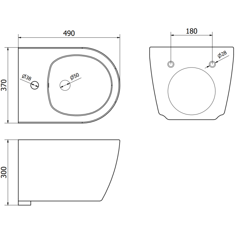 Mexen Carmen hanging bidet, white - 35884900