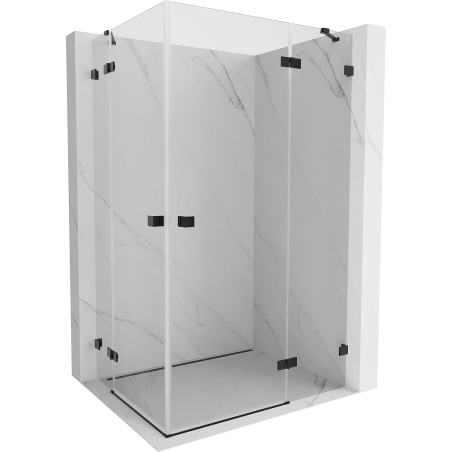 Mexen Lunar Duo parema hinged dušikabiin 80 x 70 cm, läbipaistev, must - 834-080P-070L-70-00