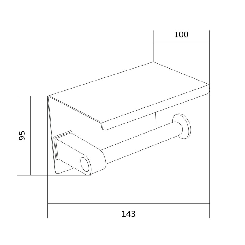 Mexen Pabeierhalter mat Regal, Chrom - 701197-00