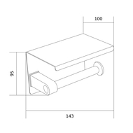 Mexen soporte para papel con estante, cromo - 701197-00