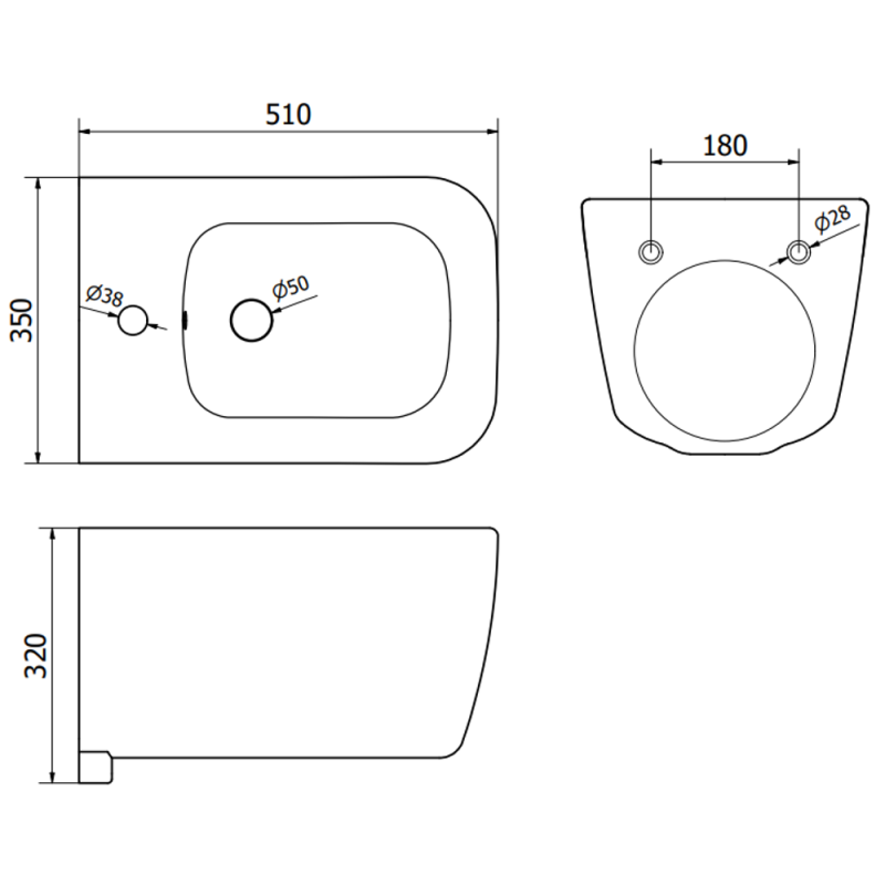 Mexen Stella bidet sospeso, bianco - 35685100