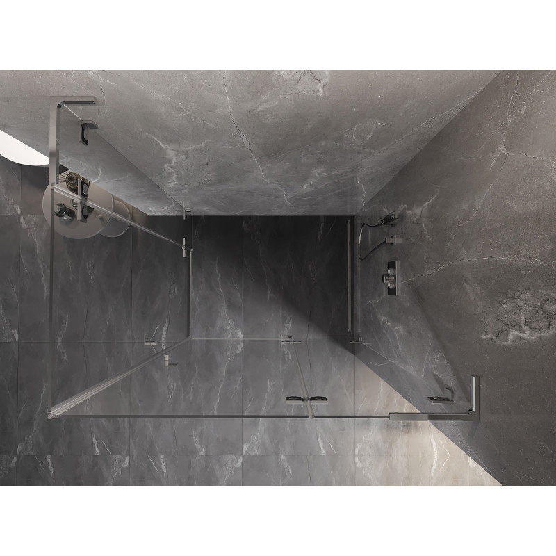 Mexen Lunar L Sein avatav dušikabiin Duo parema käega 80 x 75 cm, läbipaistev, kroom - 834L-080P-075L-01-00