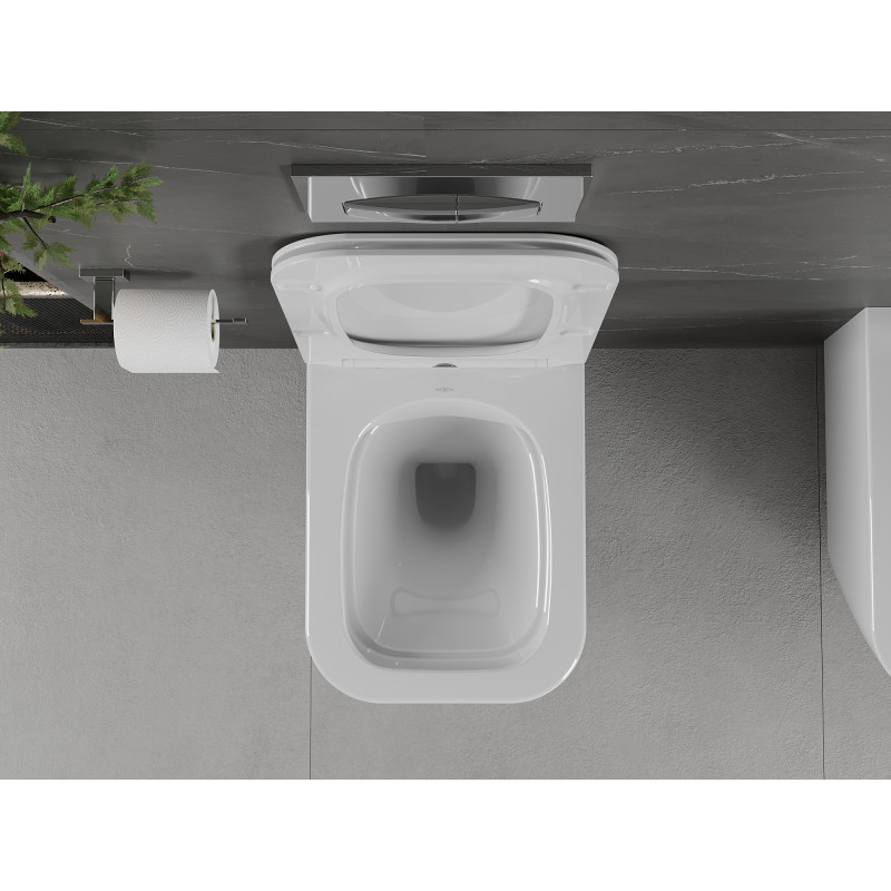 Mexen Madox Rimless wc pot met een softclose slim zitting, duroplast, glanzend wit - 30154000